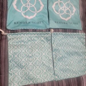 Kendra Scott Aqua Jewelry Pouches/Dust Bags. Set Of 4.